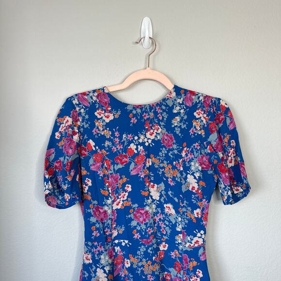 TULAROSA Iris Dress Blue Floral Mini Skate Summer Retro Size Extra Small - Picture 4 of 8